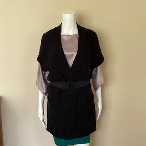 Vince knitted belted vest. Sz M.